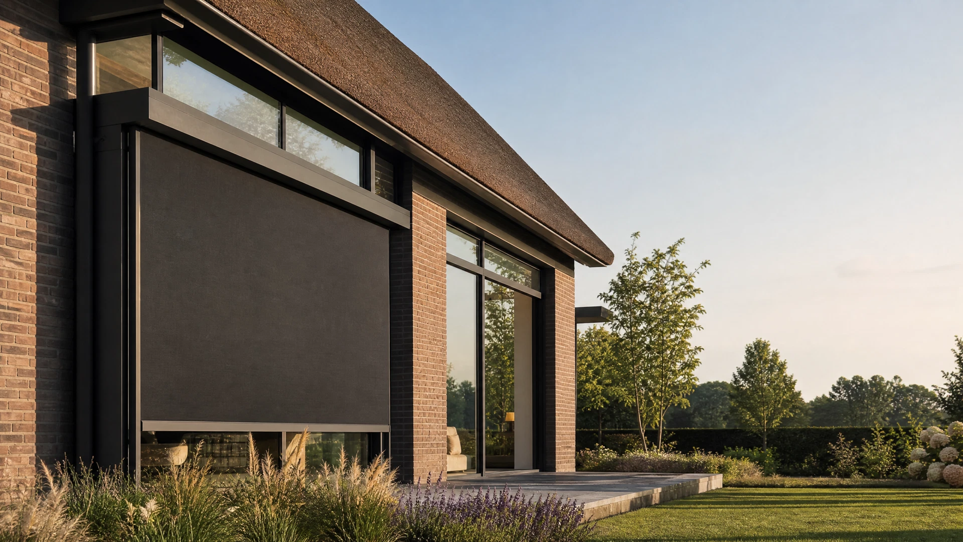 Woninggevel met buitenzonwering
